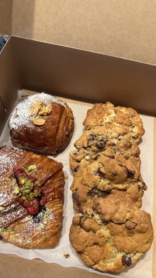 Cookies and pastries in a box