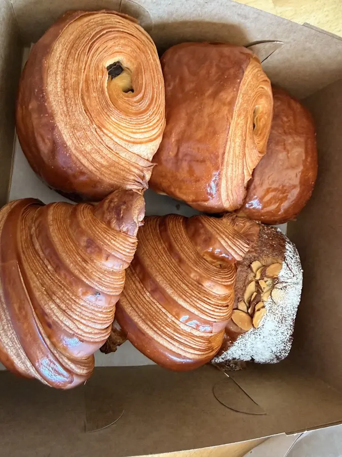 Croissants in a bakery box