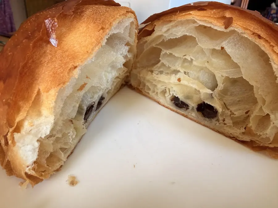 A croissant pulled apart